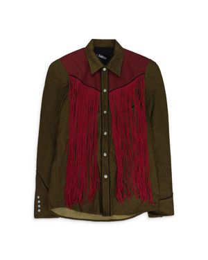 Sankuanz Fringe Button-Down Shirt - Red