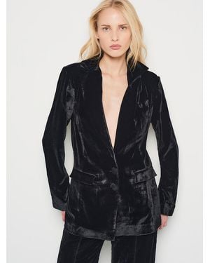 AS by DF Fiona Velvet Boyfriend Blazer - Blue