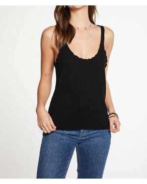 Chaser Brand Poor Boy Rib Double Scoop Lettuce Edge Tank - Black