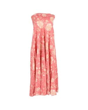 Zimmermann Veneto Floral Strapless Midi Dress - Pink