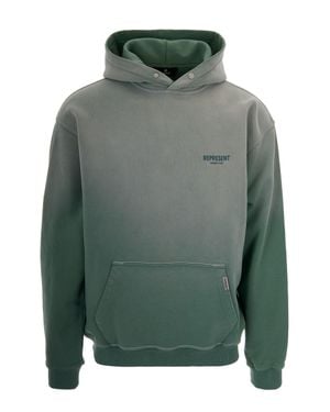 Represent Gradient Effect Cotton Sweatshirt With Maxi Logo - Green