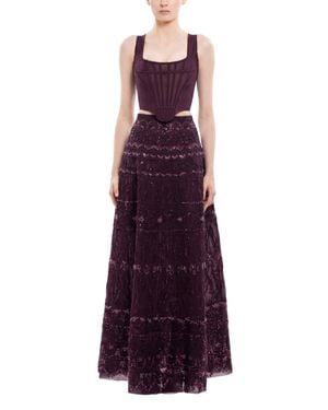 Saiid Kobeisy Beaded Skirt - Purple