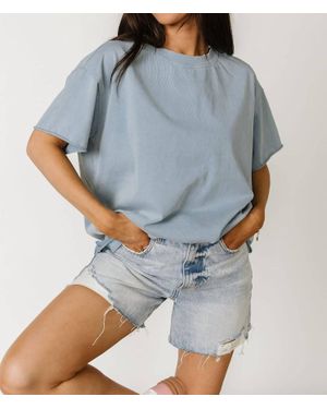 Ampersand Ave Boyfriend Short Sleeve Top - Blue