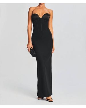 retroféte Luna Strapless Maxi Dress - Black