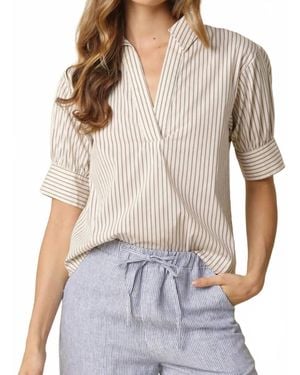 Olivaceous Split Neck Blouse - White