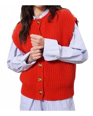 FRNCH Carmele Tank Top Sweater - Red