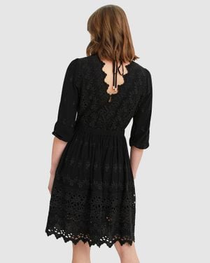 Belle & Bloom Sweet Talk Eyelet Mini Dress - Black
