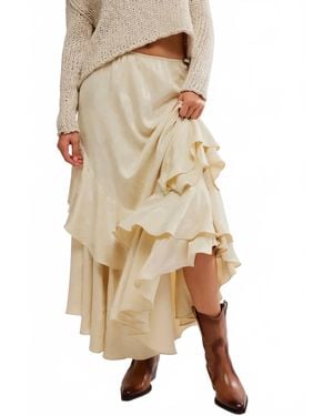 Free People Autumn Promenade Layered Ruffle Maxi Skirt - Natural