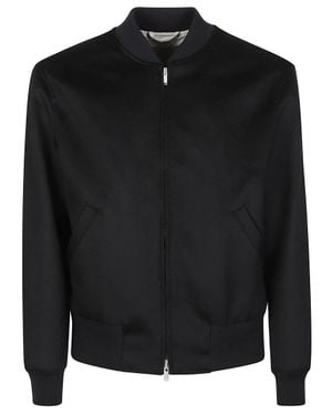 Lardini Minimalist Virgin Wool Bomber Jacket - Black