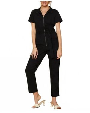 Skies Are Blue Maverick Short Sleeve Jumpsuit - Black