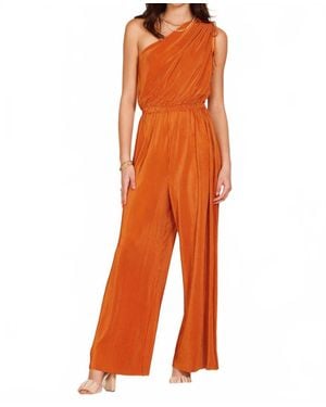 Endless Blu. Michelle One Shoulder Jumpsuit - Orange