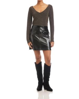 Fifteen Twenty Britney Faux Patent Leather Mini Skirt - Black