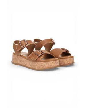 Blowfish Tan Faux Leather Platform Sandals - Brown
