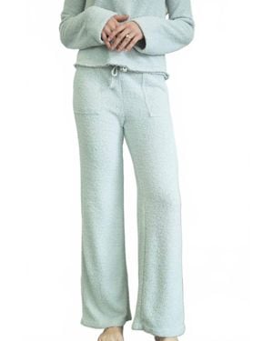 Bobi Wide Leg Pant With Small Waistband - Blue