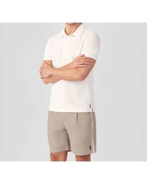 Ron Dorff Cotton Terry Polo With Piqué Collar - White