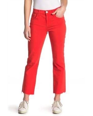 Current/Elliott The Kick Flare Crop High Waist Jean - Red