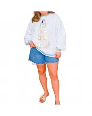 Queen Of Sparkles Wedding Cake Sweatshirt - Blue