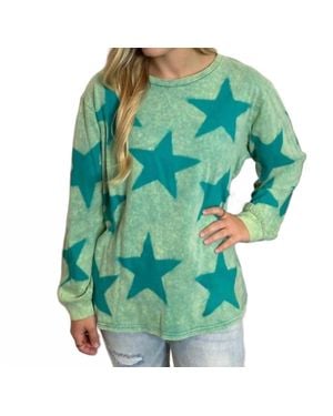 SAGE+FIG Mineral Washed Stars Long Sleeve Tee - Green