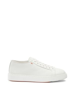 Santoni Bottalata Leather Sneakers - White