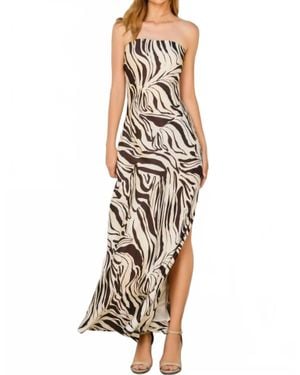 Dress Forum Animal Print Chiffon Maxi Dress - White