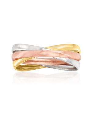 Ross-Simons Italian 14Kt Tri-Colored Crisscross Ring - Multicolor