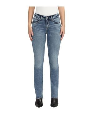 Silver Jeans Co. Mid Rise Curvy Fit Suki Slim Boot Jeans - Blue