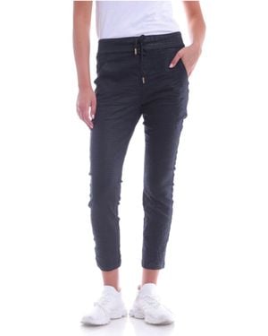 Bianco Textured Jogger Pants - Blue