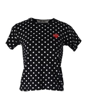 Comme des Garçons Comme Des Garcons Play Polka Dot Heart Emblem T-Shirt - Black