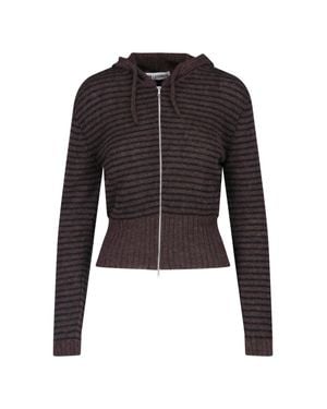 Our Legacy Hooded Zip-Up Ribbed Texture Sweater - Black