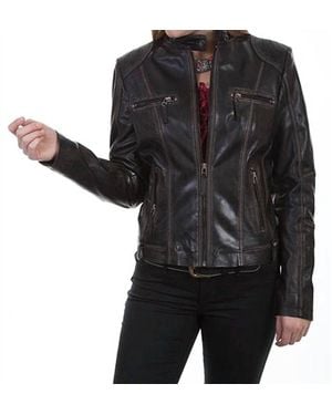 Scully Vintage Lambskin Leather Jacket - Black