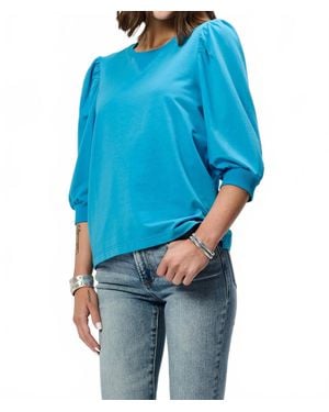 Another Love Tamryn Short Puff Sleeve Top - Blue