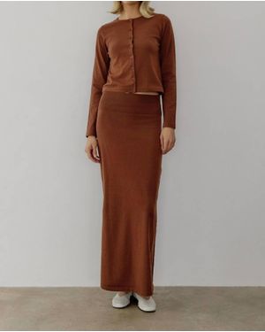 ALL ROW Dane Knit Maxi Skirt - Brown