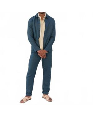 Alex Crane Linen Kite Jacket - Blue