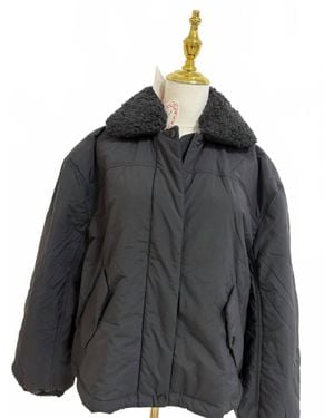 Umgee Puffer Jacket With Detachable Sherpa Collar - Black
