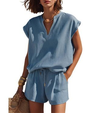 AUGUST 1987 Top & Short Set - Blue