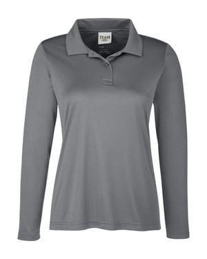 Team 365 Zone Performance Long Sleeve Polo - Gray