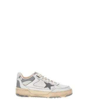 Golden Goose Vintage Leather Sneakers With Iconic Side Star Detail - White