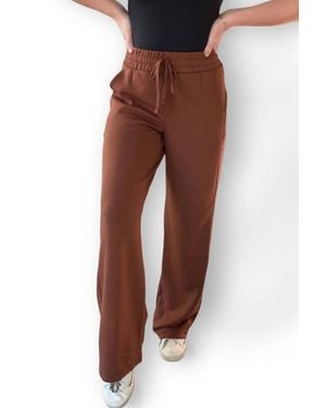 Rae Mode Caroline Scuba Straight Pants - Brown