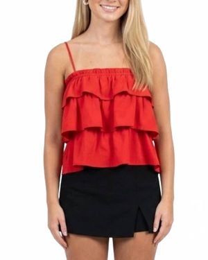Anniewear Sleeveless Ruffle Top - Red