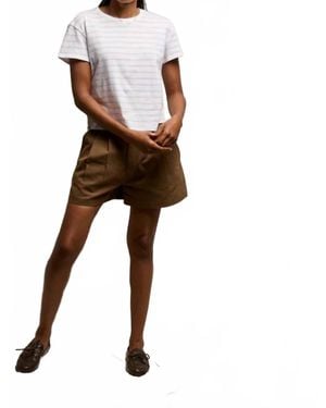 PERFECTWHITETEE Everett Striped Tee Shirt - Brown