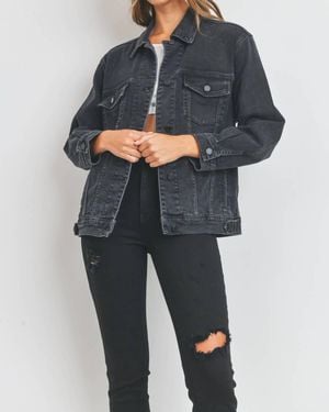 Just Black Denim Oversized Denim Jacket - Blue