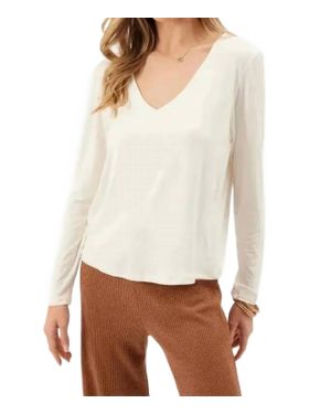 Kylie Paige Ashley Long Sleeve Top - White