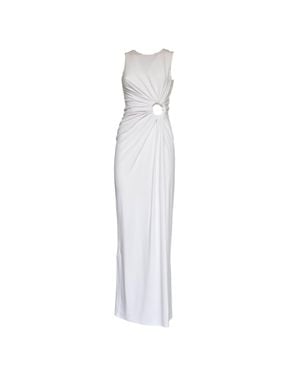Sportmax Saletta Draped Viscose Blend Midi Dress - White