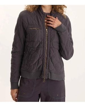 XCVI Quilted Bomber Jacket - Gray