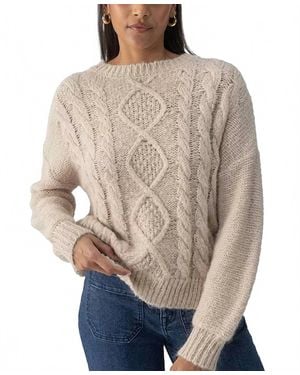 Sanctuary Cozy Cable Stitch Crewneck Sweater - Natural