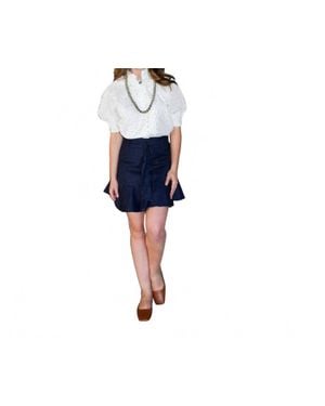 Never A Wallflower Gathered Button Down Top - Black