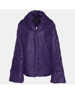 Marina Rinaldi Marina Sport By Quilted Nylon Open Neck Jacket - Purple