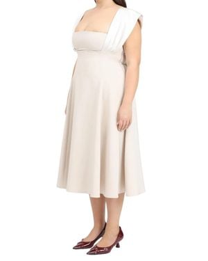 SANTAS Flared Dress - White