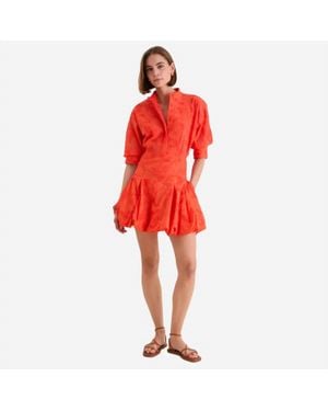 Jonathan Simkhai Effie Bubble Mini Dress - Red