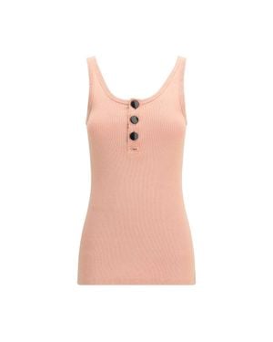 Chloé Cotton Sleeveles T-Shirt - Pink